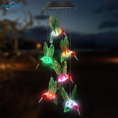 China Theme Park LANDSCAPE Solar Garden LED Wind Chime Crystal Ball Wind Chime Lights Color Waterproof Hanging Solar Light for Garden for sale