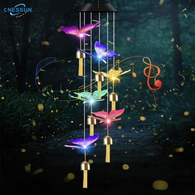 China Theme Park LANDSCAPE Garden Outdoor Decoration LED Solar Wind Chime Waterproof Multicolor Changing Light for sale