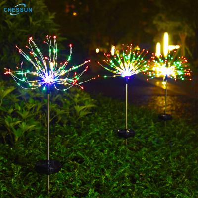 China New Year Wedding Decoration Park Garden Lawn Outdoor Ground Lamp Solar Walkway Firework Led Light for sale