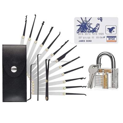 China Stainless Steel LOCKSMITH Supplies 15pcs VISA James Bond Credit Card Pick Set Lock Pick Tool for sale