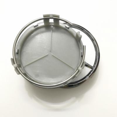 China ABS 75mm Gloss Black Car Wheel Center Silver Hub Caps Cover Cap Badge Emblem For Mercedes Benz G M R S Car Styling for sale