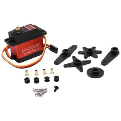 China TIANKONGRC TD-8120MG 20KG 4.8-7.4V Servo digital de 360 grados impermeable con gran par de torsión Accesorios metálicos para bricolaje Robot Brazo robótico RC Modelo PWM 500μs-2500μs en venta