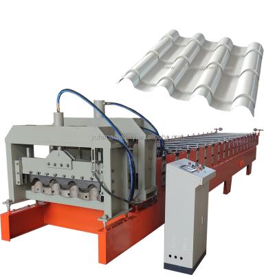 China Yufa 2021 New Design Hotels Bamboo Glazed Tile Roll Forming Machine For Korea for sale