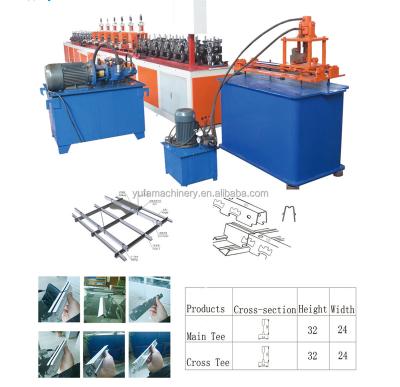 China Hotels Gypsum Board Ceiling T Grid Main Tee Cross Tee Section Roll Forming Machine for sale