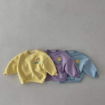 China Autumn And Winter Breathable Infant Plus Velvet Smiley Face Sweater Kids Casual Top for sale