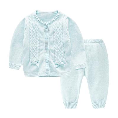 China Autumn Children's Baby Breathable Sweater Knitted Sweater Pants Suit Warm And Fashionable for sale