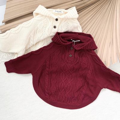 China Autumn And Winter Cute Breathable Baby Sweater Girl Hooded Baby Protecting Twist Shawl Coat Sweater for sale