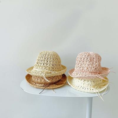 China New Baby Hat Summer Cavity Solid Color Girls Casual Sun Hat 2-4years for sale