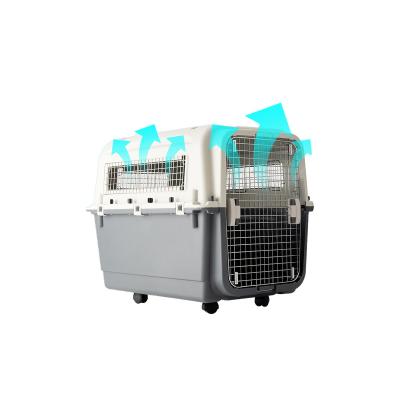 China Breathable Airplane Plastic Crate Dog Pet Carrier Bag Plastic Pet Cages For Cats for sale