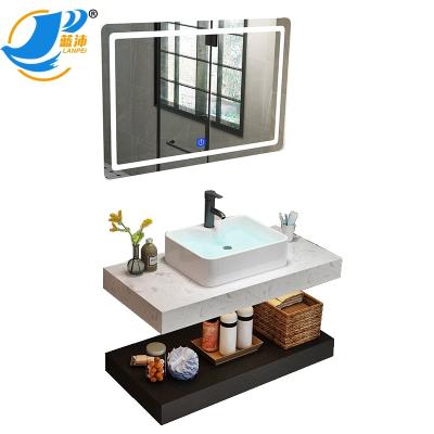 China High Quality Modern Style PVC Marble Bathroom Cabinet Hotel Bathroom Cabinet Waterproof for sale