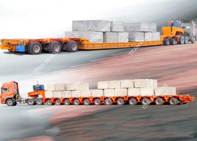 China Low Bed hydraulic axle trailer  Transport Modular Trailer Diesel Engine for sale