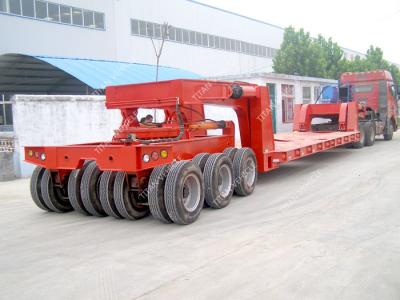 China Hydraulic steering lift low loader Multi Axle Trailer for heavy duty equipment transport for sale