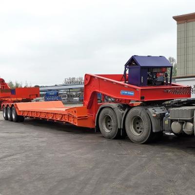 China 50 Ton Detachable Lowboy Gooseneck Front Loader Trailer for Sale en venta