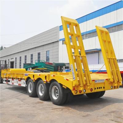 China Tri Axle 40ft 60 Ton Low Bed Semi Trailer for Sale Manufacturers zu verkaufen