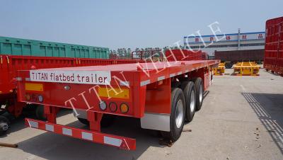 China flat trailer for containers,tri-axle flatbed trailer factory,40 ft tri axle flatbed container semi trailer for sale