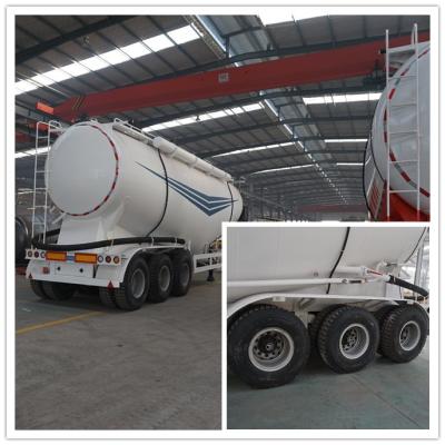 China Titan 3 axle V type powder tanker car , 67cubic metre 80tons bulk cement tanker trailer for transporting gesso for sale