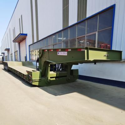 China 50/60/80/100 Ton Gooseneck Lowboy Detachable Lowboy Front Loader Trailer 3/4 Axle for Sale zu verkaufen