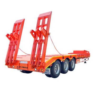 China TITAN New 60 Ton 80 Ton 100 Ton Low Bed Trailer Truck Semi Trailer Low Loader Heavy Equipment for Sale for sale