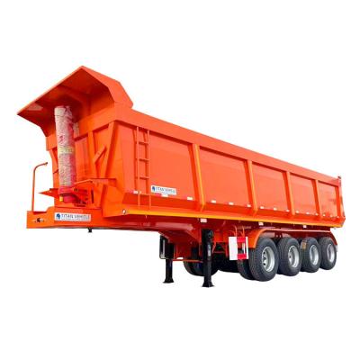 China 4 Axle 35 40 45 m3 Dump Semi Trailer Tipper Trailer Hydraulic Rear End Trailer for Sale zu verkaufen