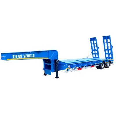 China 2 Axle 45 Ton Semi Low Bed Trailer Truck for Sale in Tanzania en venta