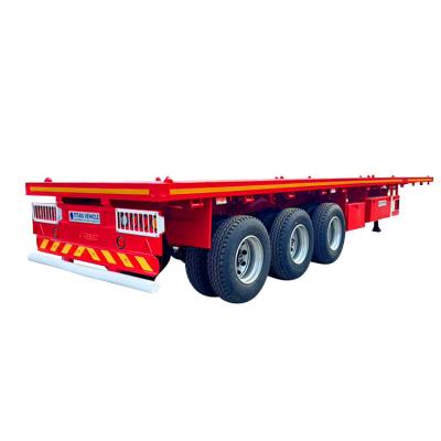 China 3 axle 40 foot Semi Truck Flatbed Trailer | Flatbed Trailer Manufacturers in Tanzania zu verkaufen