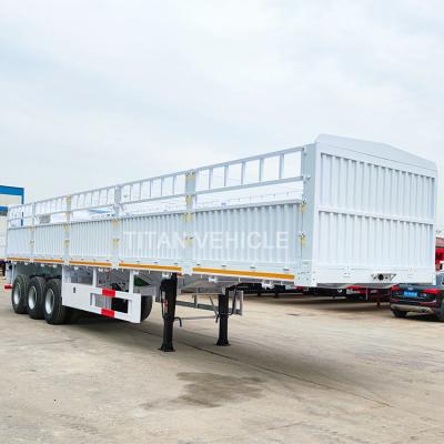 中国 3 Axle Fence Semi Trailer Fence Cargo Trailer Livestock Animal Cattle Transport for Sale in Segenal 販売のため