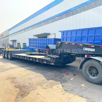 China TITAN 3 Axle 80ton Hydraulic Removable Gooseneck Trailer Lowboy Trailer for Sale zu verkaufen