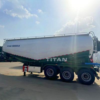 Cina TITAN 3 Axle 45cbm Fly Ash Powder Dry Bulk Cement Tank Trailer Bulker Tanker for Sale in vendita