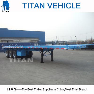 Κίνα TITAN 3 axle container flatbed semi-trailer for sale προς πώληση