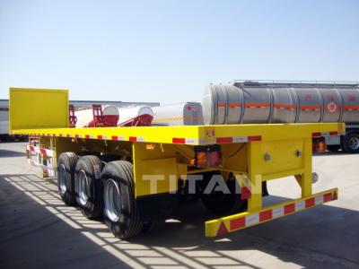 China TITAN vehicle -- Container Flat Bed Semi Trailer with front wall zu verkaufen