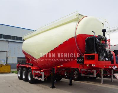 China TITAN VEHICLE 3 axle bulk lime powder tanker semi trailer bulk cement delivery truck for sale