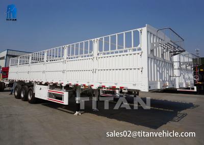 중국 3 axle fence livestock semi truck trailer for sale TITAN VEHICLE 판매용