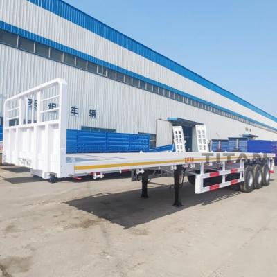 China Tri Axle 40 Feet Semi Flatbed Trailers for Sale Near Me zu verkaufen