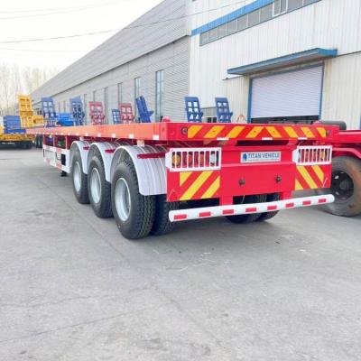 China TITAN 3 Axle 40 Ft Flatbed Semi Trailers for Sale Near Me zu verkaufen