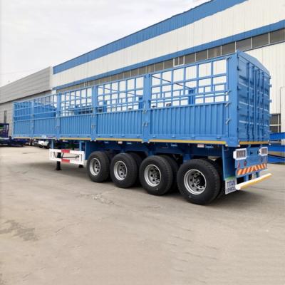 China TITAN 4 Axle 80Ton Fence Cargo Trailer with Fence Cargo Semi Trailer for sale