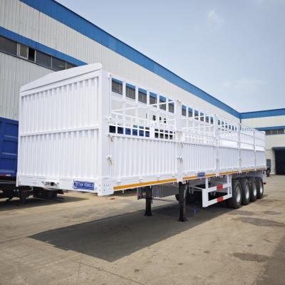 China TITAN 4 Axle 80Ton Stake Cargo Semi Trailer | Stake Semi Trailer zu verkaufen