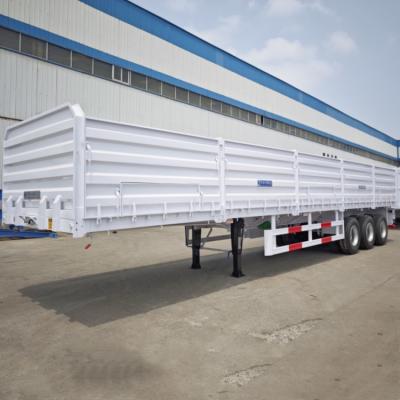 China TITAN Tri Axle 60 Tons Drop Side Trailer for Sale | Sideboard Trailer with Drop Sides for sale