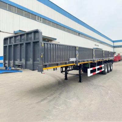 China TITAN Tri Axle 60 Tons Removable Side Wall Trailer with Side Walls zu verkaufen