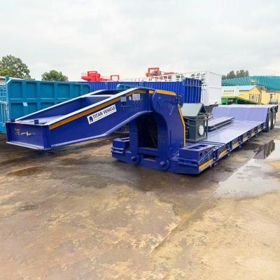 China TITAN 40Ft Lowboy Trailer de cuello de ganso en venta cerca de mí en venta