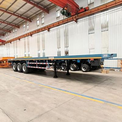 China TITAN Tri Axle Telescopic Trailer |  24MExtendable Flatbed Trailer for Sale for sale