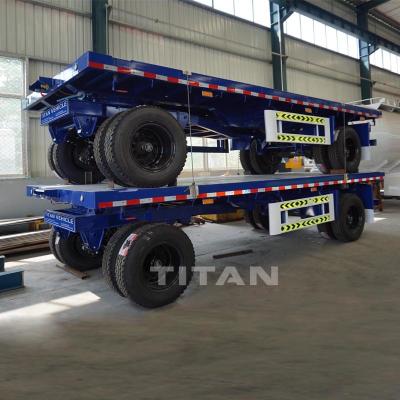 China TITAN 20ft container flatbed trailer drawbar container trailer for sale Te koop