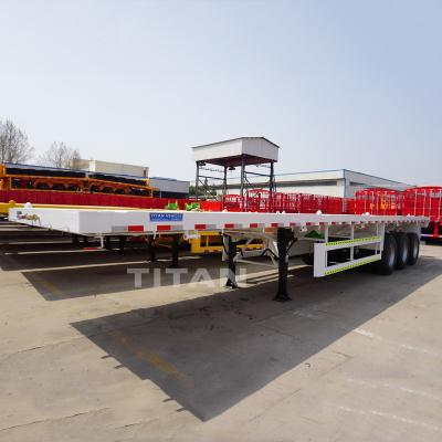 Chine 3 axles 40ft container trailer trucks container transport flatbed semi trailer for sale à vendre