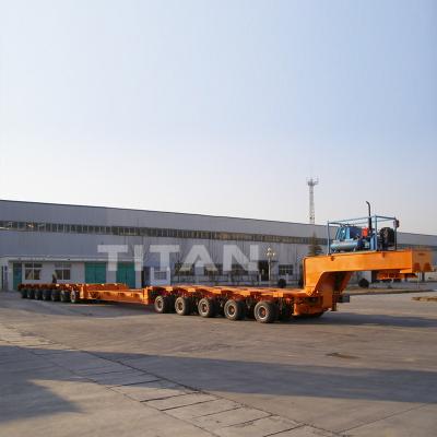 China multi axles lowboy equipment trailer lowboy trailer deck length lowboy trailer wheels for sale Te koop