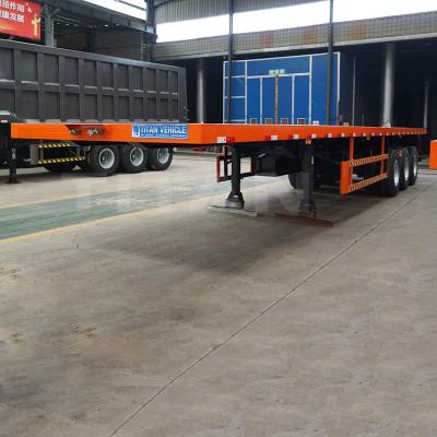 China TITAN 3 axle flatbed container trailer/ 40ft flatbed trailer for sale zu verkaufen