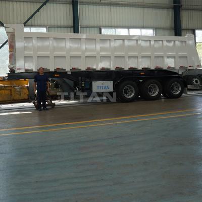 China TITAN 40 cubic meter tipper trailer tipper trailer rear dump trailer for sale for sale