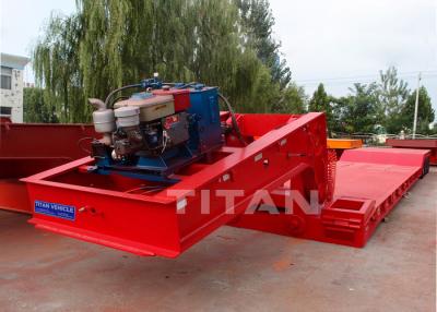 Cina TITAN 4 Axle 100 Ton 120 ton Hydraulic Detachable Gooseneck Lowboy front loading semi Trailer for sale in vendita