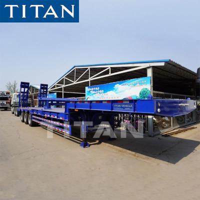 China Heavy Tractor Semi Trailer 3 Axles 60 Ton Low Bed Trailer Lowbed Trailer for sale