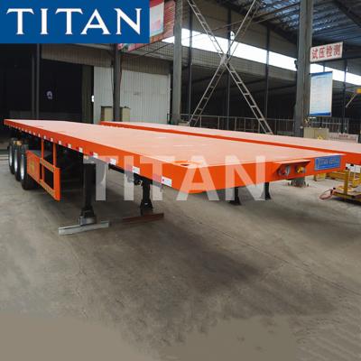 China 3 axle 40/50/60 tons flatbed trailer container flatbed semi trailer zu verkaufen