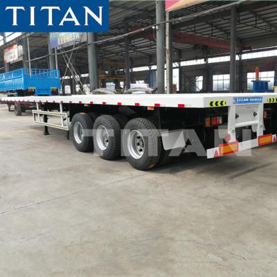 China TITAN container carrier 3 axles flatbed semi-trailer/ flatbed container semi trailer zu verkaufen