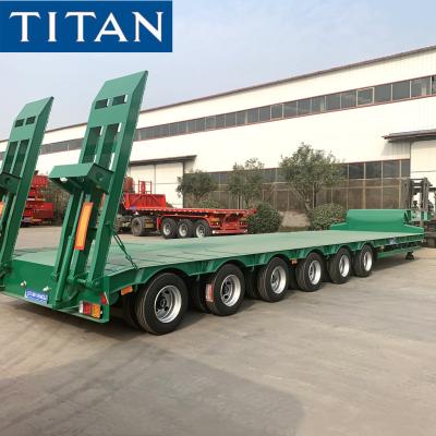 China TITAN 6 Axles Low-loader Heavy Duty Lowbed Mining Semi Trailers en venta